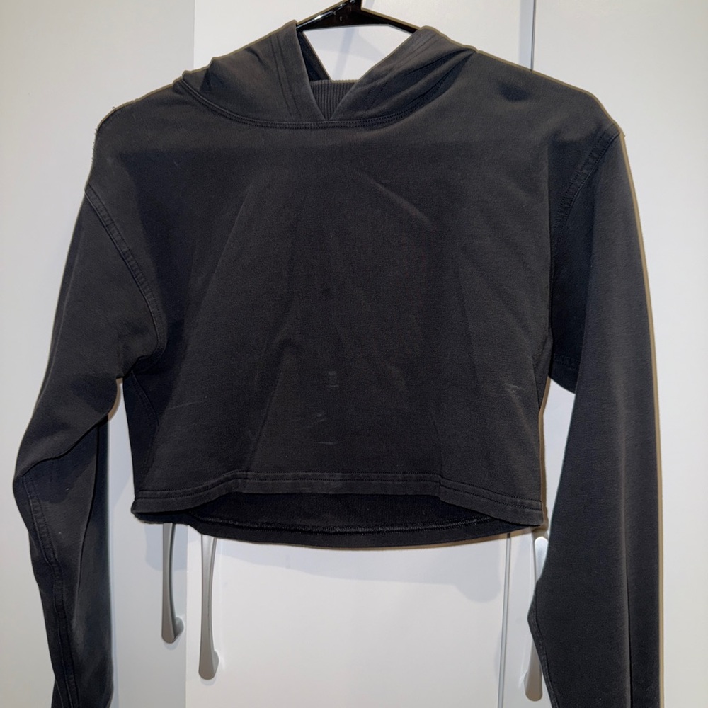 Black Cropped Hoodie